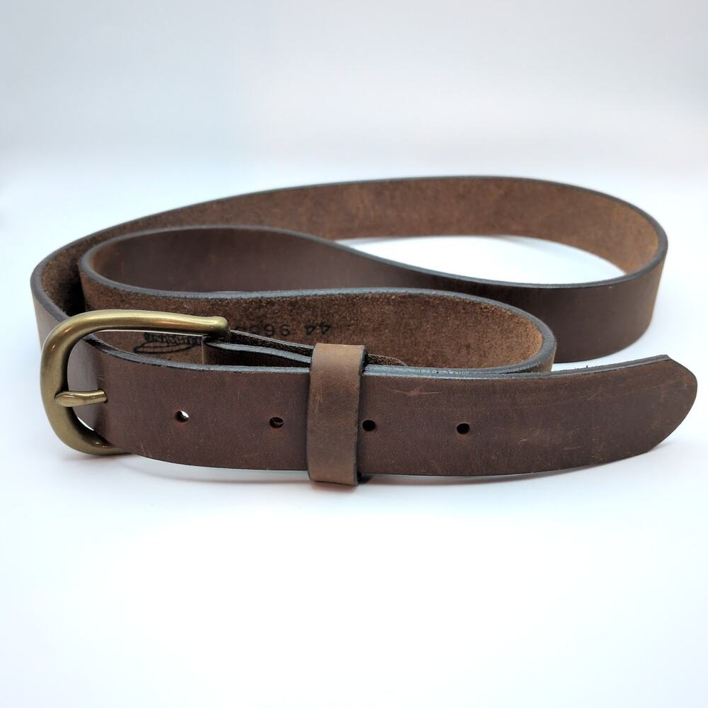 Red Wing Shoes Men's Belt Soft Leather Brown Brass Buckle Size 44 - Style 96554
